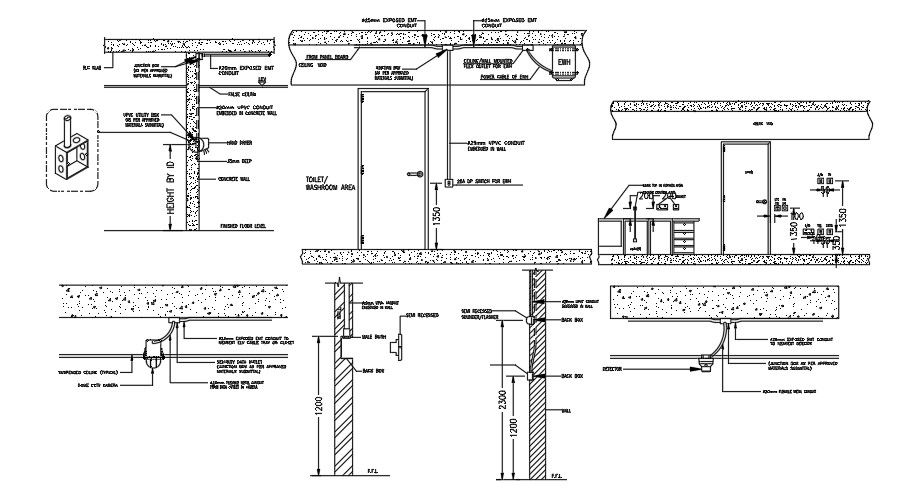 Construction drawing of the office room AutoCAD drawing
