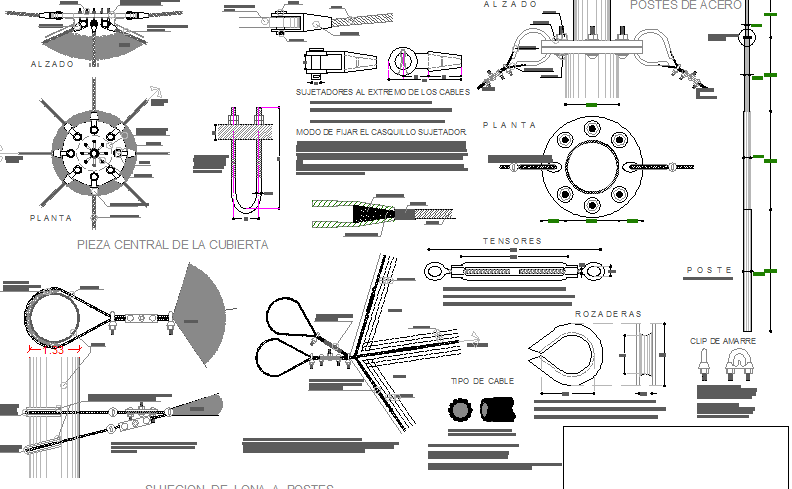 Constructive and equipment details of super market dwg file