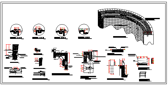 Constructive detail of swimming pool design drawing