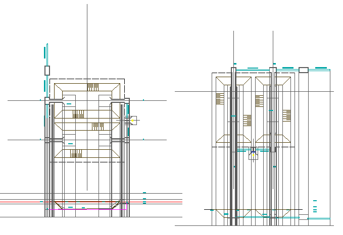 Constructive details of column of house dwg file