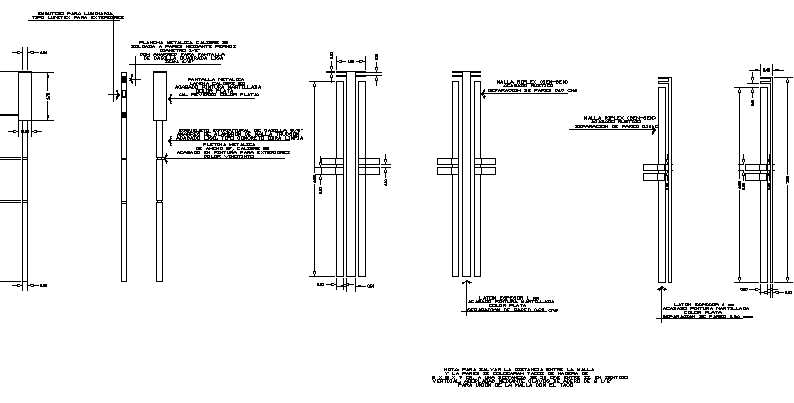 Constructive details of municipal market dwg file