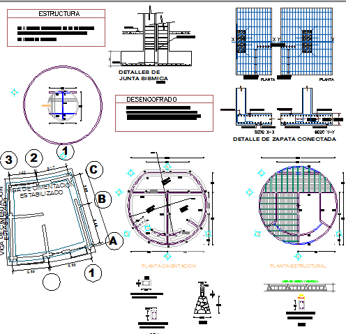 Constructive details of shopping center dwg file