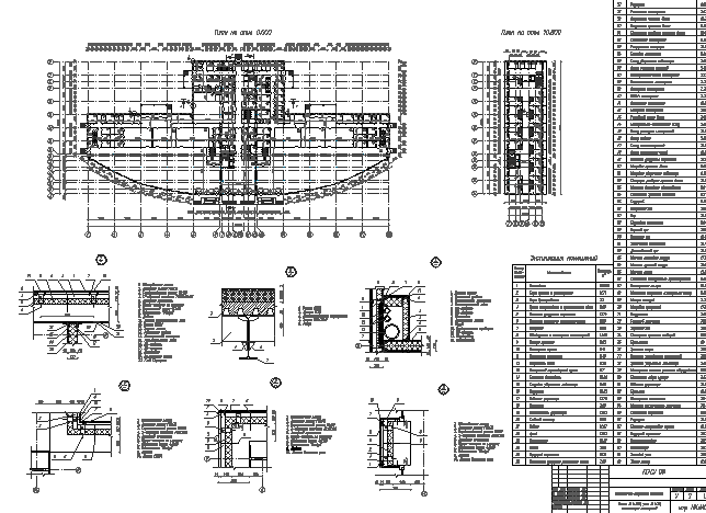 Constructive details with layout plan of shopping mall dwg file