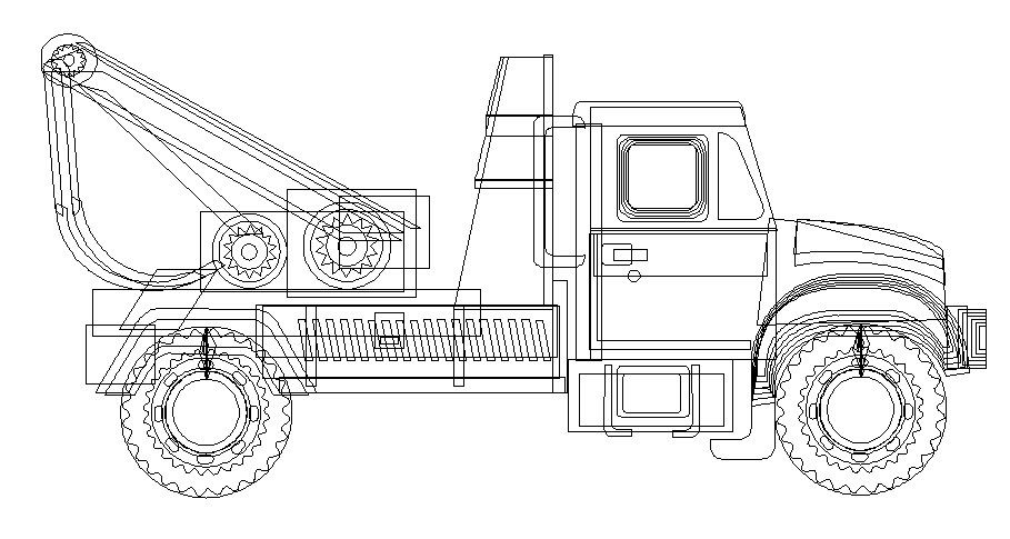 Constructive truck side view drawing cad block details dwg file