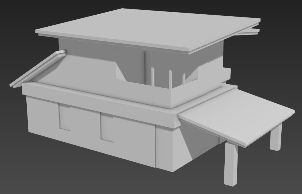 Explore Contemporary Bungalow Elevation in 3D MAX File Format