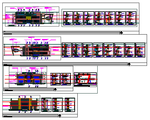 Contemporary bungalow all details design drawing with Elevation & Spot section