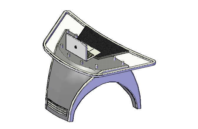 Contemporary reception desk 3d