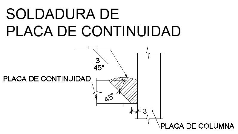 Continuity plate weld details in AutoCAD 2D drawing, CAD file, dwg file