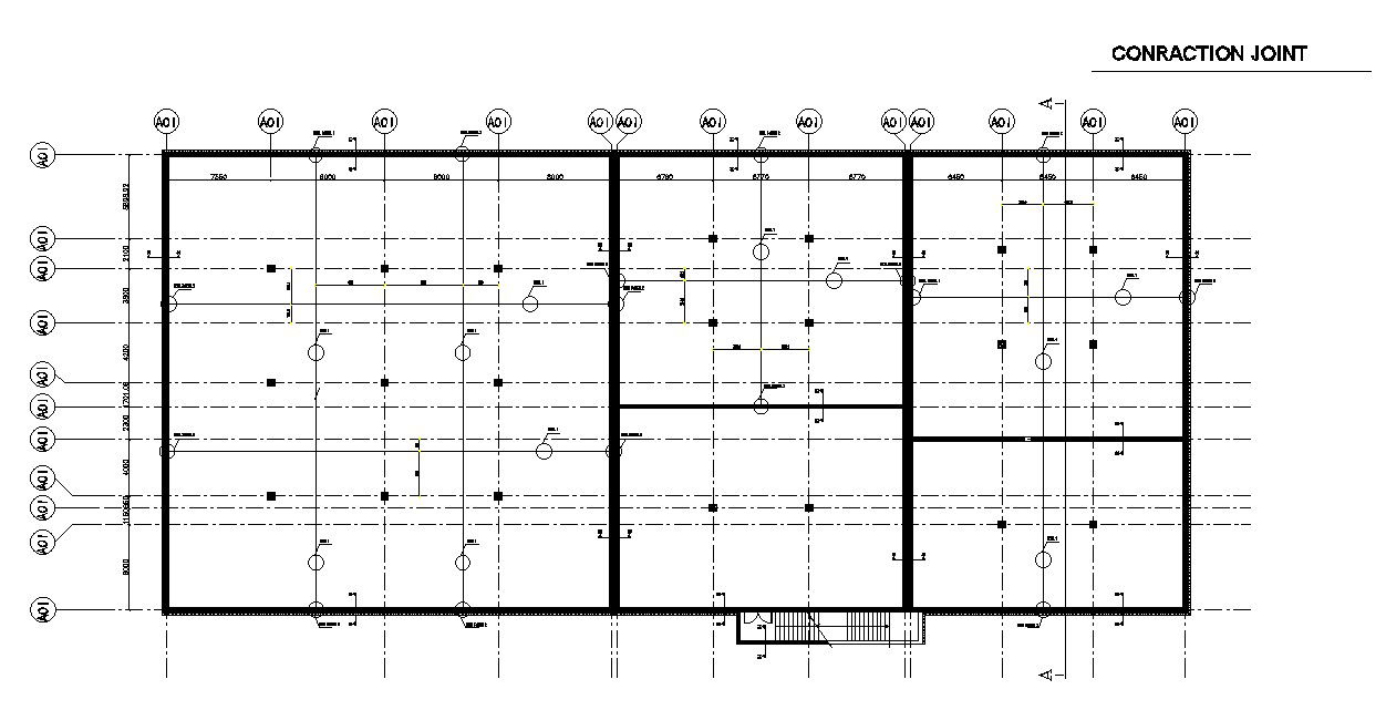 Contraction Joint detail of plan in AutoCAD, dwg file.