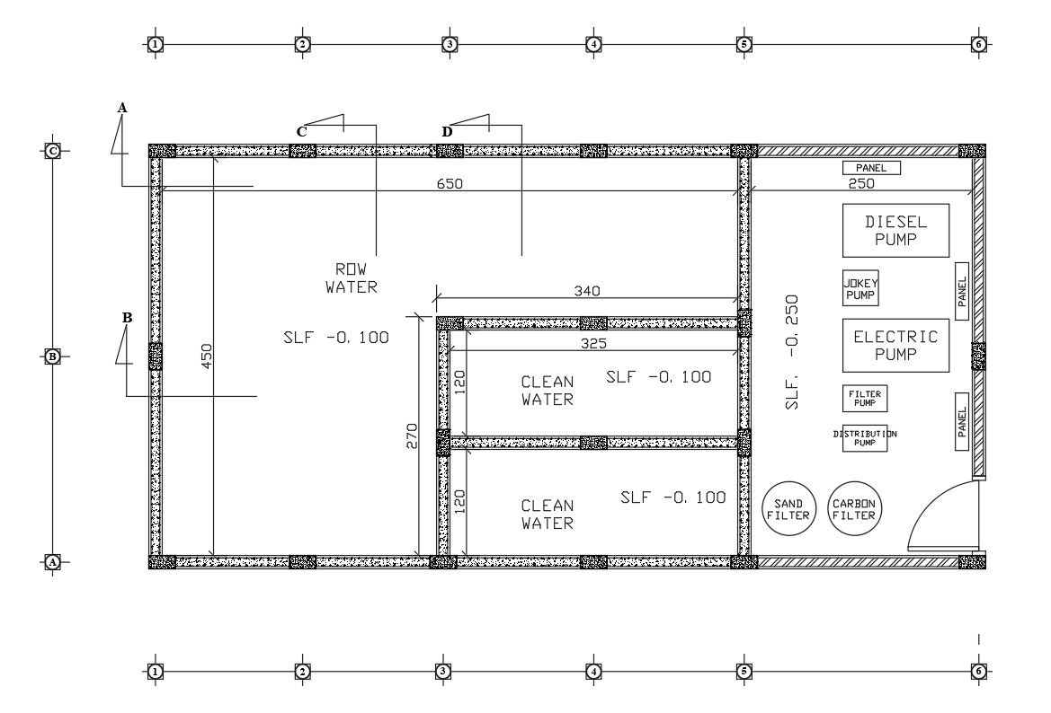 2D Control Panel System Layout in AutoCAD DWG with Pumps