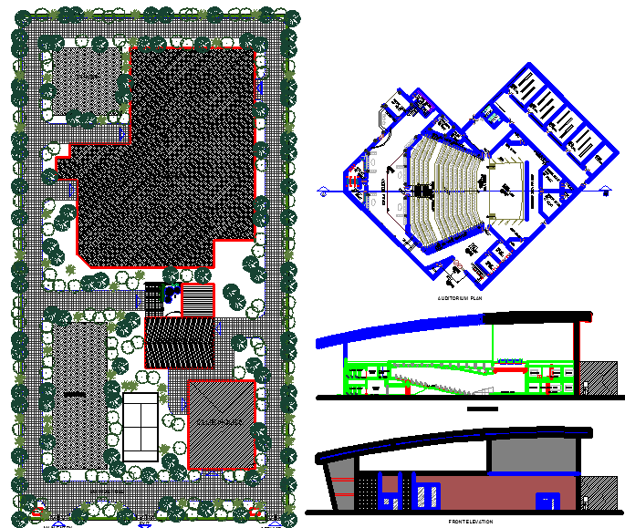 Convention center club house auditorium and cafeteria