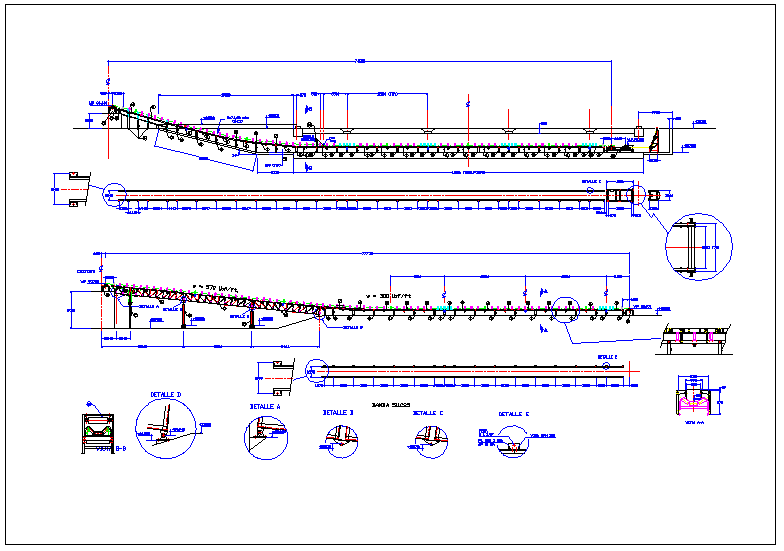 Conveyor belt detail view dwg file