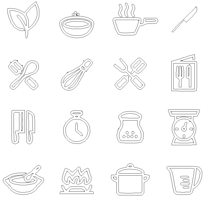 Cooking kitchen icon design DWG AutoCAD drawing