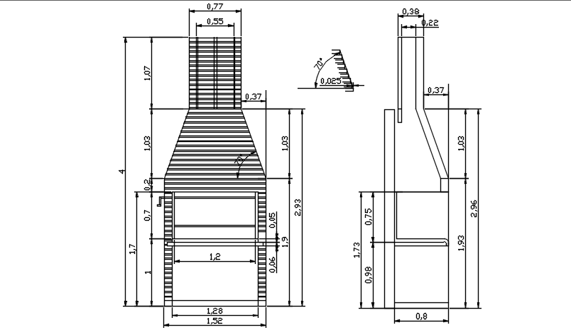 Core machine plan and elevation detail dwg file