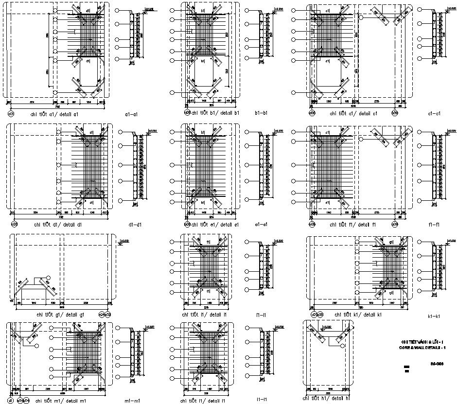 Core and wall structure detail AutoCAD file , 2d drawing dwg file