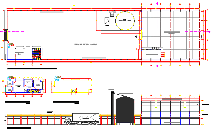Corn processing meal architecture project dwg file