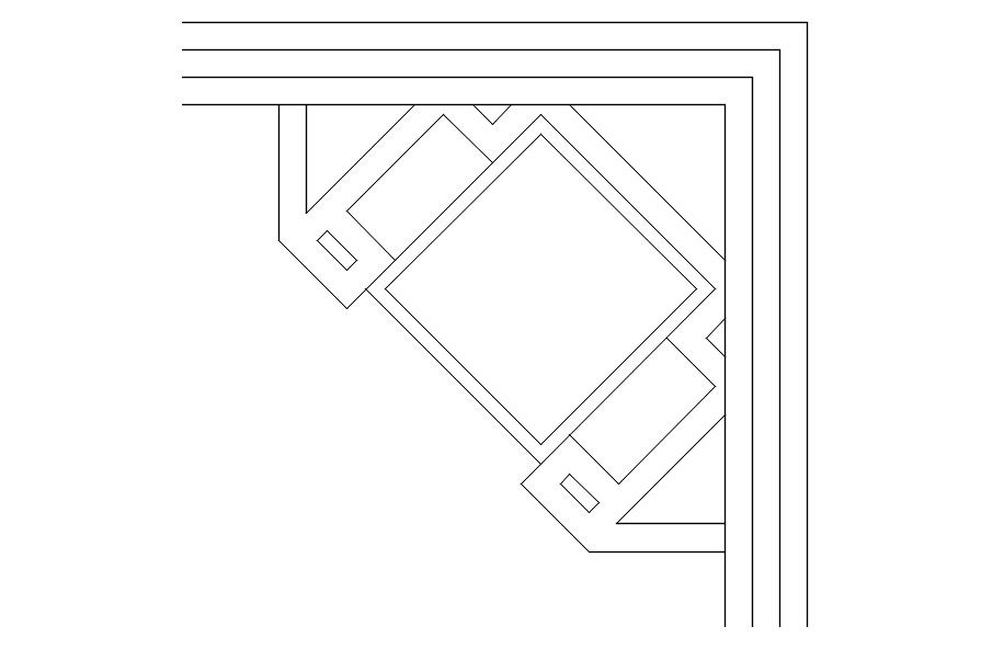 Corner table design in AutoCAD 2D drawing, dwg file, CAD file