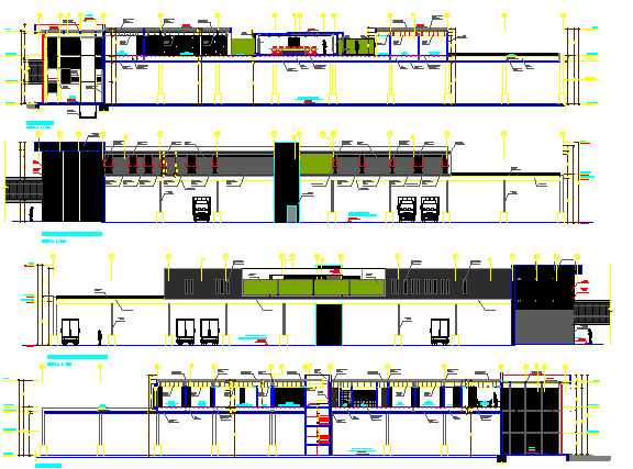 Corporate Building Architecture Layout and Elevation dwg file