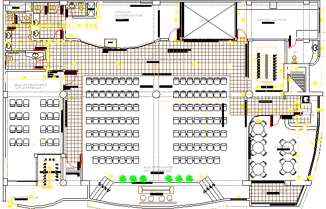 Corporate Building Architecture Layout and Structure Details dwg file