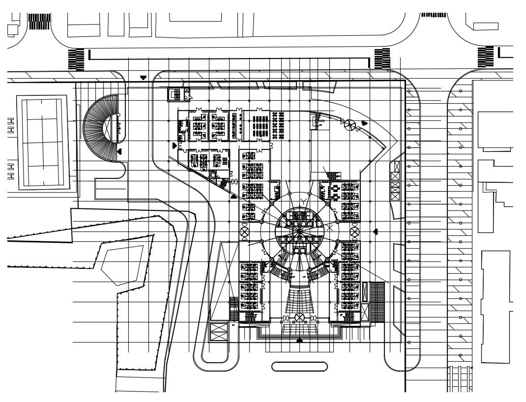 Corporate Building Floor Layout Plan DWG File