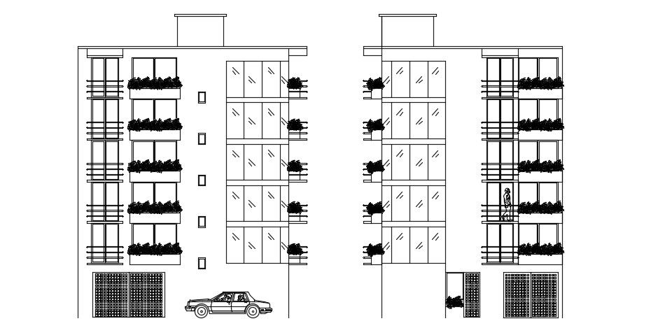Corporate Building Section In AutoCAD File