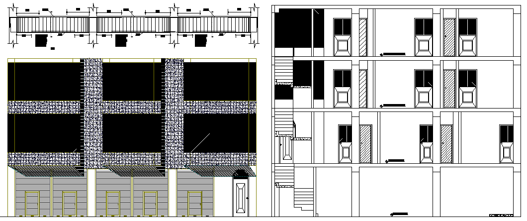 Corporate Office Design and Elevation Plan dwg file
