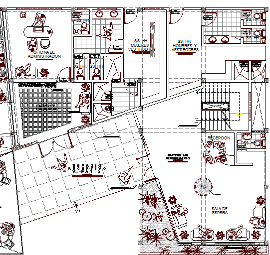 Corporate Office Design and Structure Details dwg file