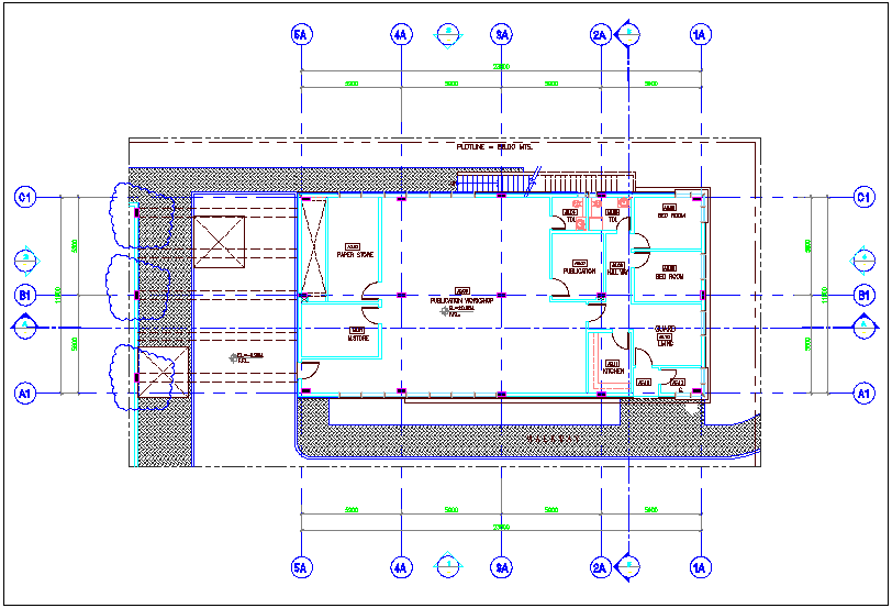 Corporate annex building plan design dwg file
