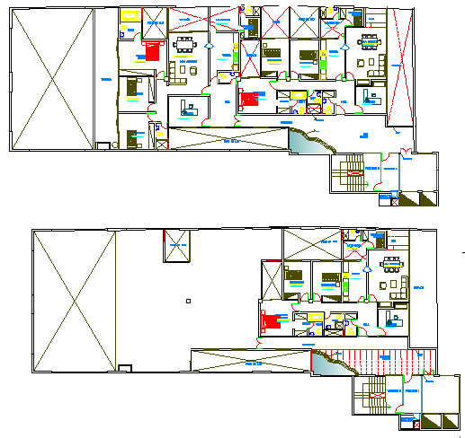 Corporate bank architecture layout plan details dwg file