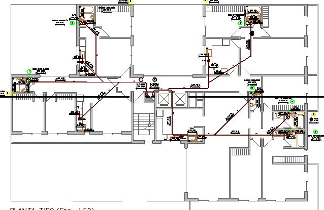 Corporate building architecture project dwg file