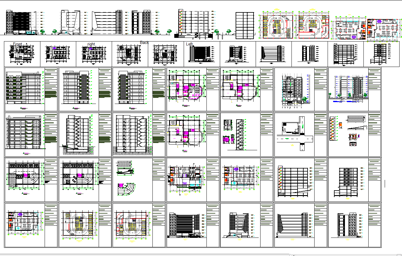 Corporate building architecture projects detail cad files