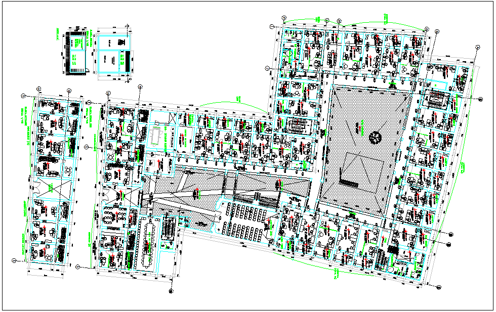 Corporate building detail plan view dwg file
