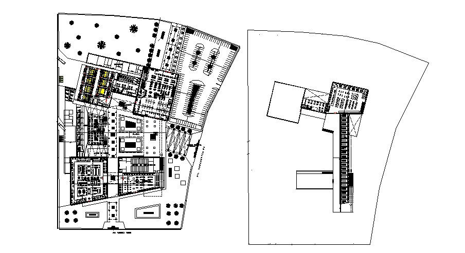 Corporate building distribution plan cad drawing details dwg file