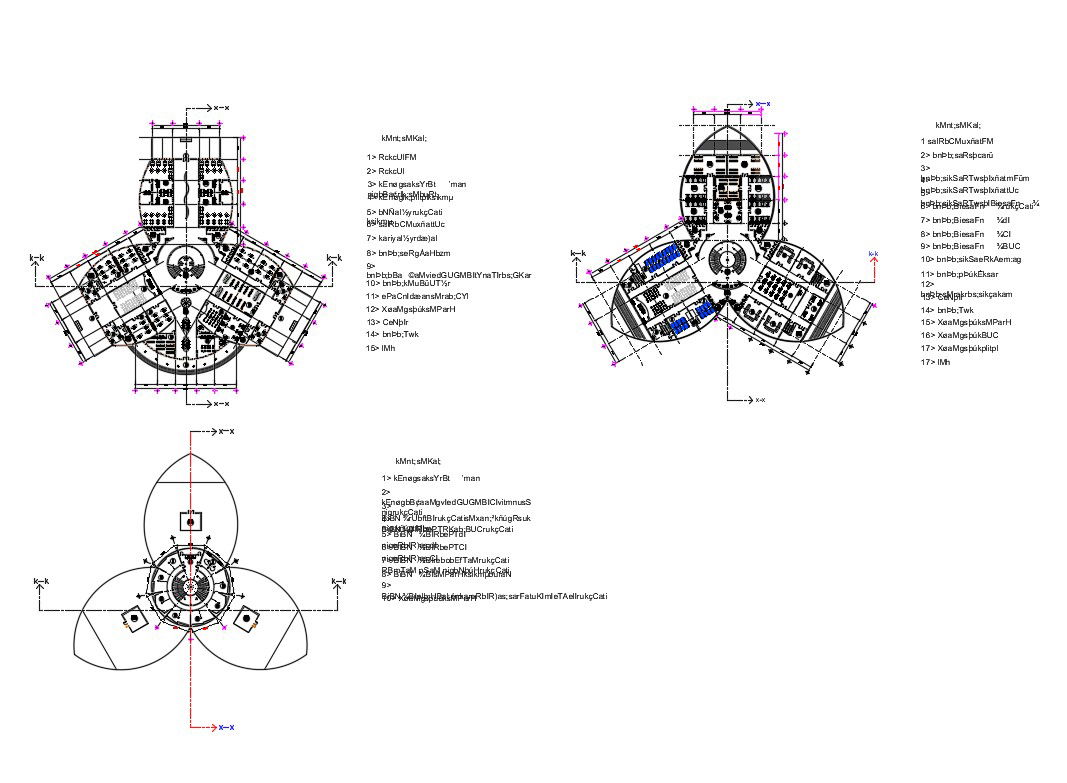 Corporate head office building floor plan layout details dwg file