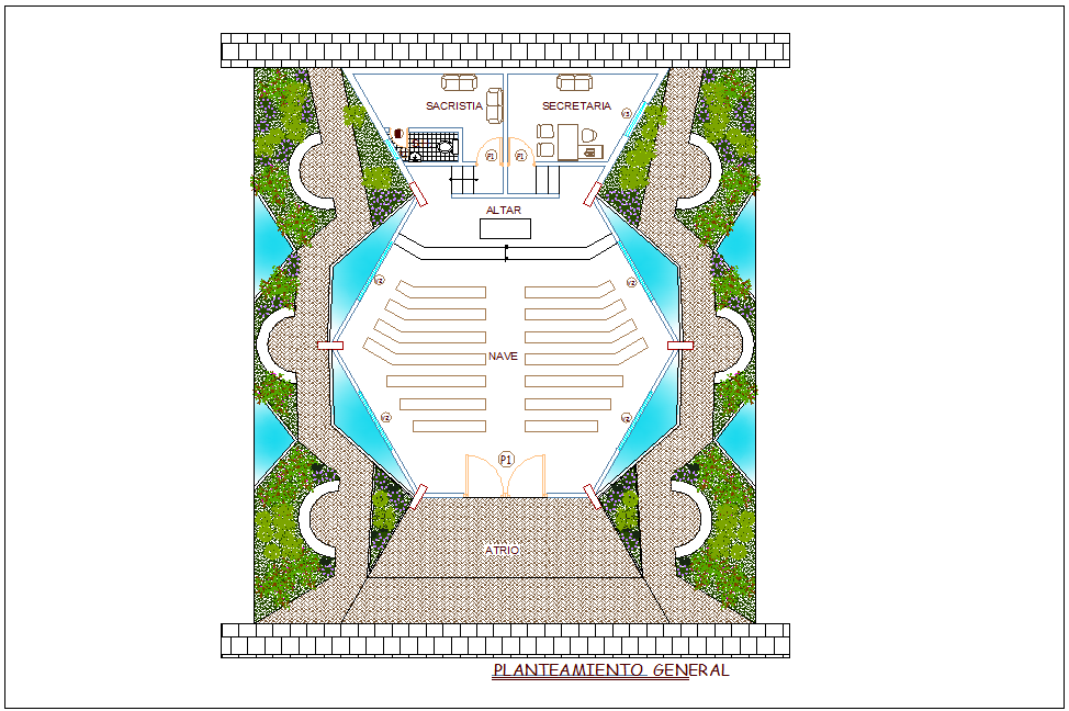 Corporate house near on ship plan dwg file