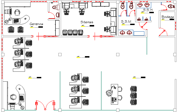 Corporate office architecture layout dwg file