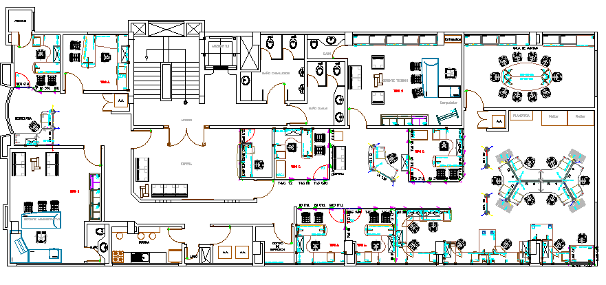 Corporate office architecture layout plan details dwg file