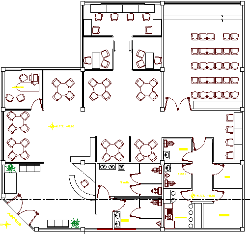 Corporate office architecture layout plan details dwg file