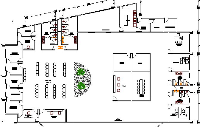 Corporate office architecture layout plan details dwg file