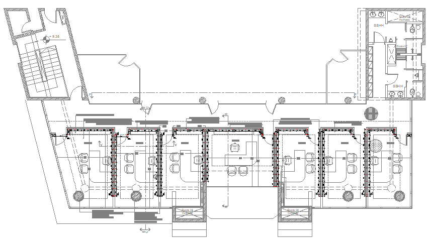 Corporate office architecture layout plan details dwg file