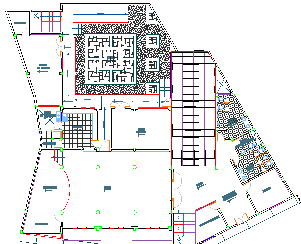 Corporate office architecture layout plan with location map dwg file