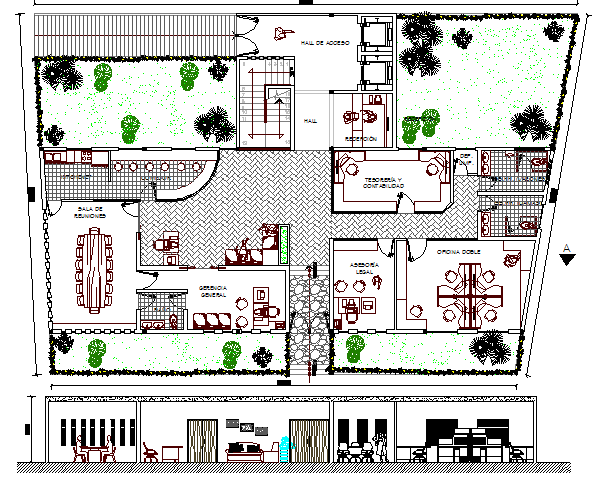 Corporate office architecture project dwg file