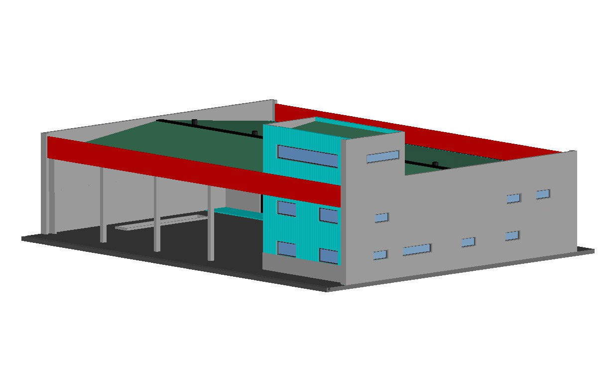 Corporate Office Building 3D Elevation DWG CAD Model Design File