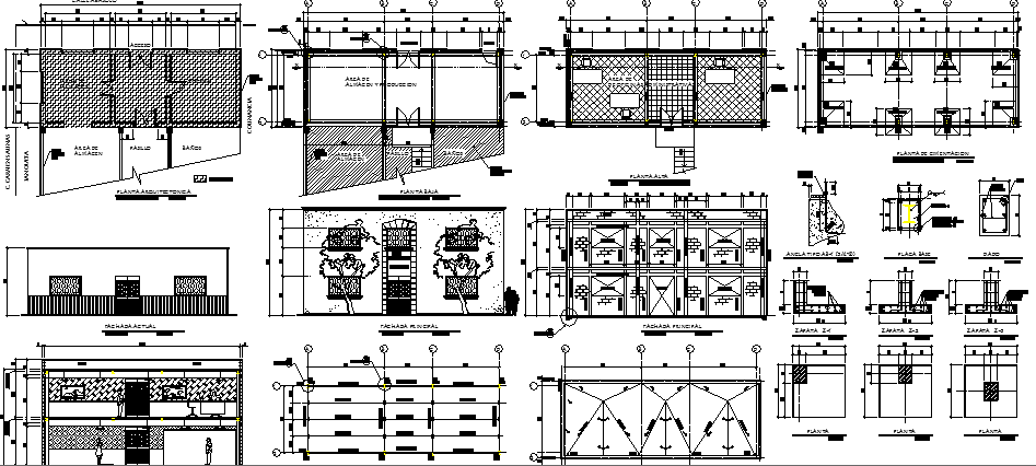 Corporate office building architecture project dwg file