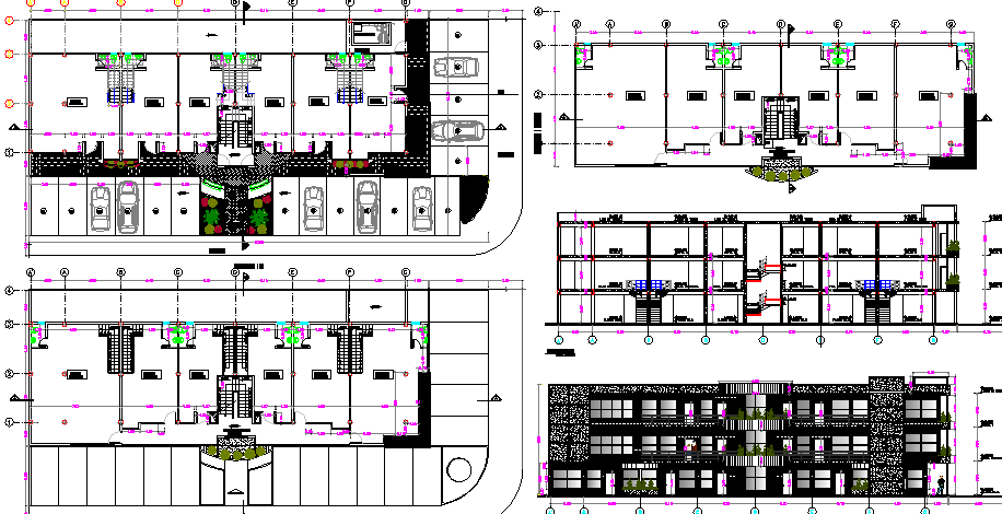Corporate office building architecture project dwg file