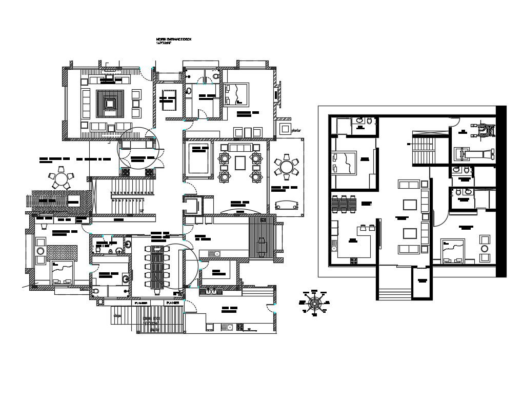 Corporate office building distribution plan cad drawing details dwg file