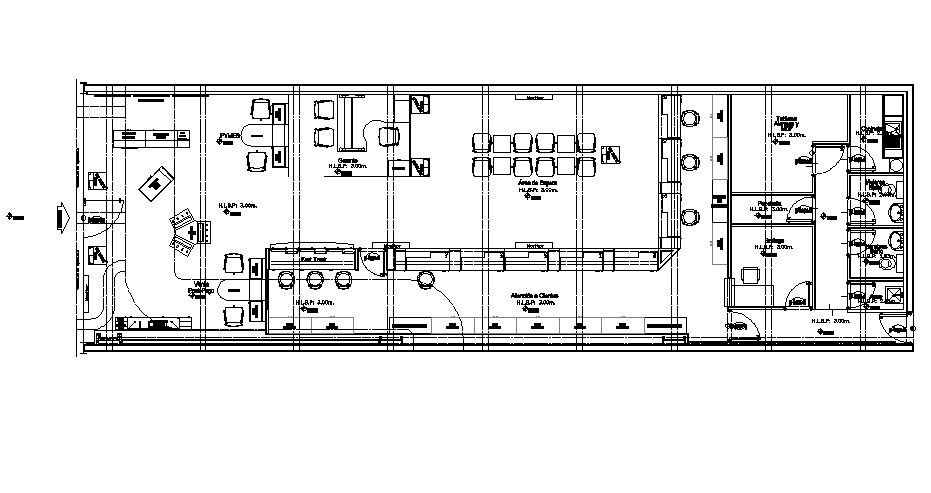 Corporate office building floor layout plan cad drawing details dwg file