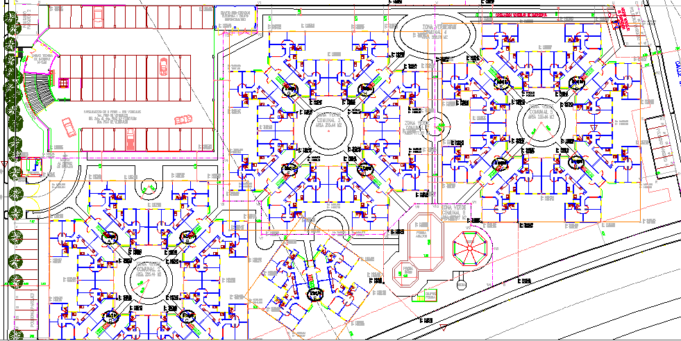 Corporate office building structural view dwg file