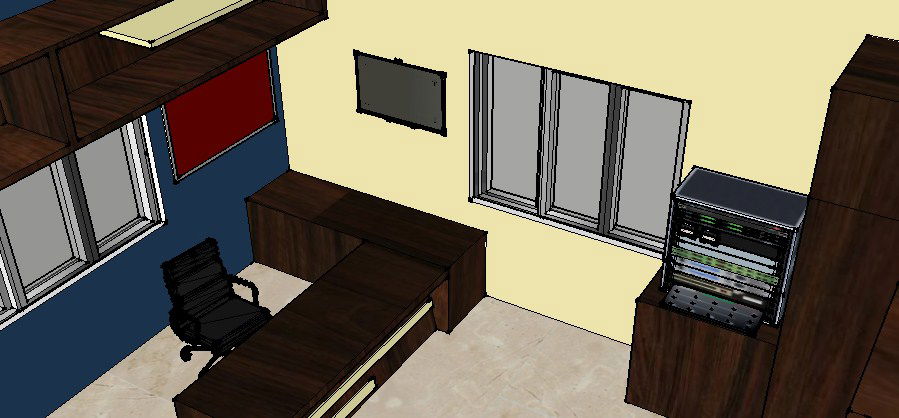 Corporate office cabin 3d model skp file