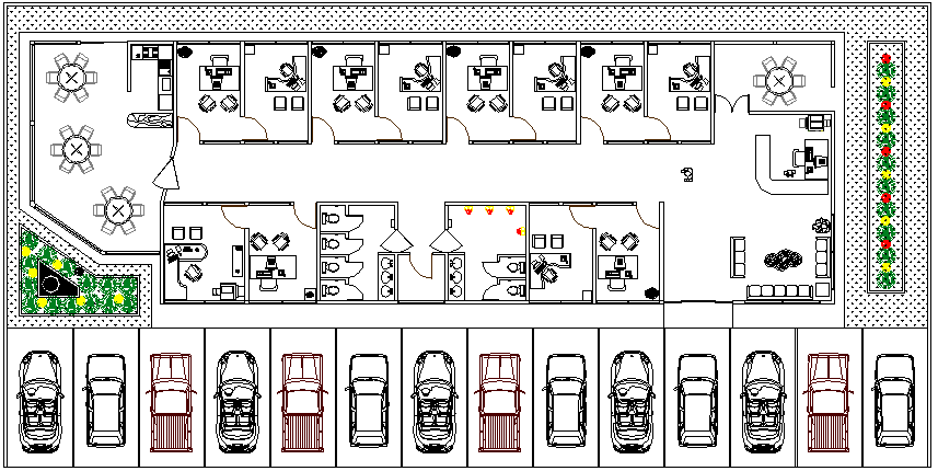 Corporate office module architecture layout dwg file
